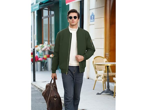 Crysully Men (L) Lightweight Bomber Windbreaker