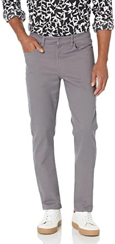 Amazon Essentials Men's Slim-Fit Pants, 5-Pocket Stretch Twill Design, Dark Grey, 29W x 32L