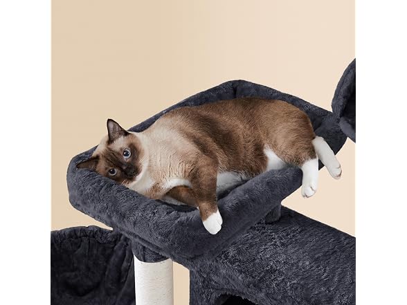 Yaheetech 64.5in Cat Tree for Large Cats, Black