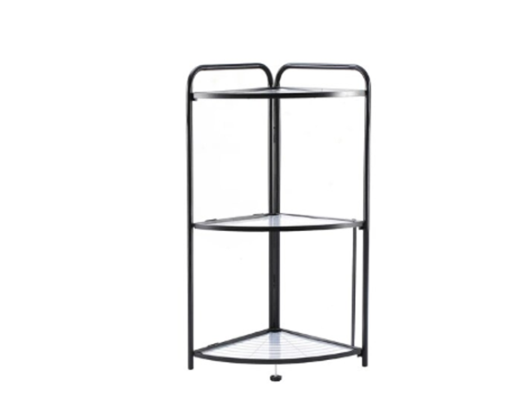 J&V Textiles 7054-BK 3-Tier Foldable Corner Shelf