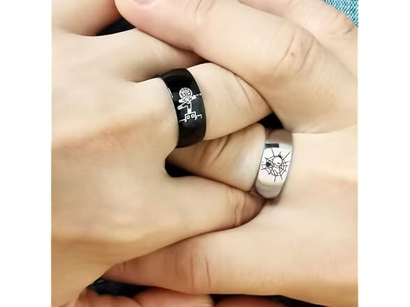 AJZYX Spiderman Couples Ring