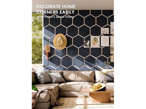 Fluxynara 12 Pack Hexagon Felt Bulletin Board Tiles
