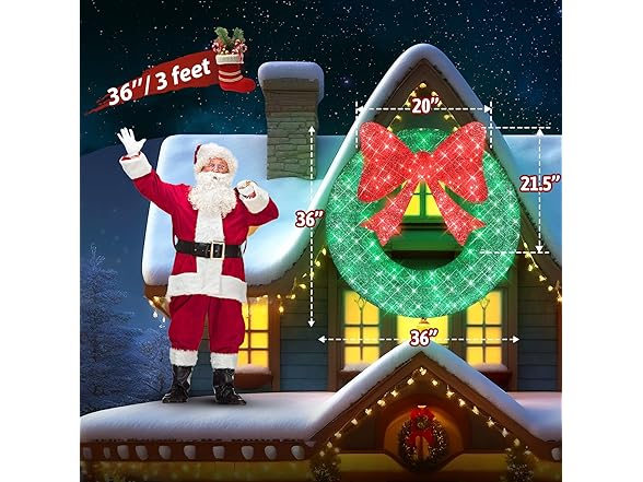 36 Inch Outdoor Christmas Wreath