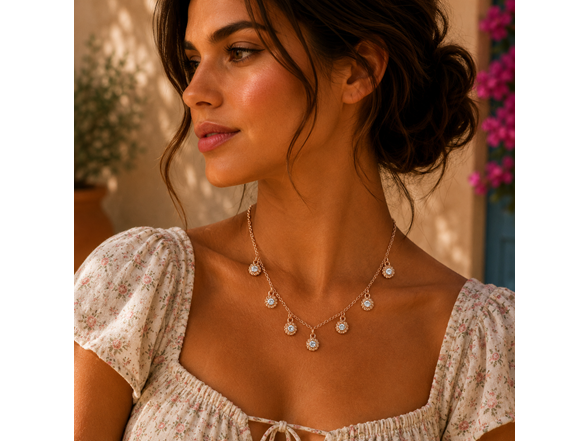 18K Gold Plated Chandelier Necklace