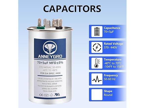 IWUDSAY Dual Run Start Ac Capacitor