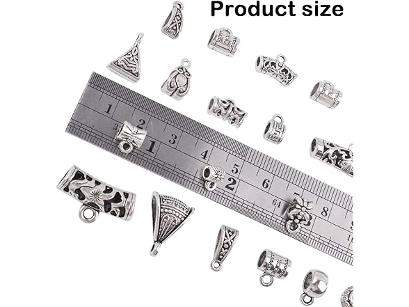 Tibetan Silver Mixed Bail Tube Beads