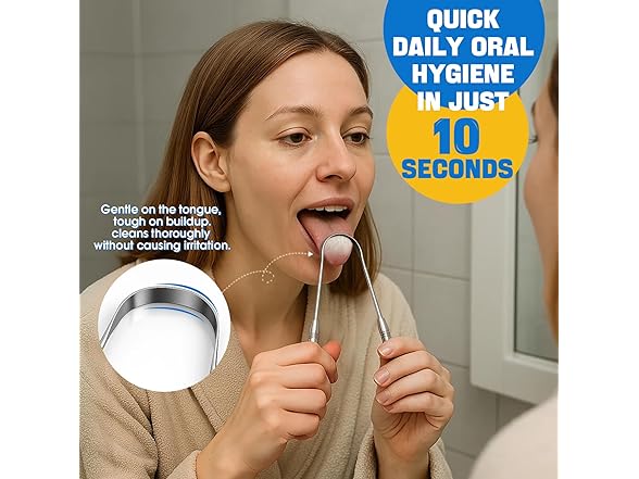 COSMOPLUS Stainless Tongue Scraper Set for Adults - Gallery 2