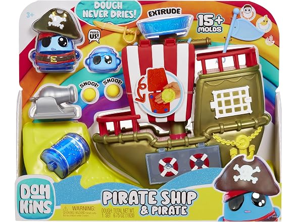 DohKins Pirate Ship Playset & Pirate - Dough Never Dries