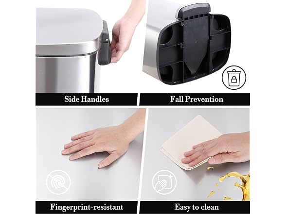 Takywep 13 Gal Stainless Steel Step Trash Can