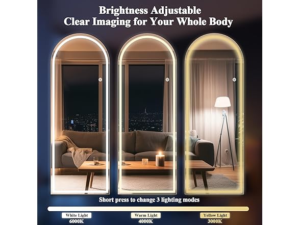 VETROVUE Arched LED Mirror Full Length