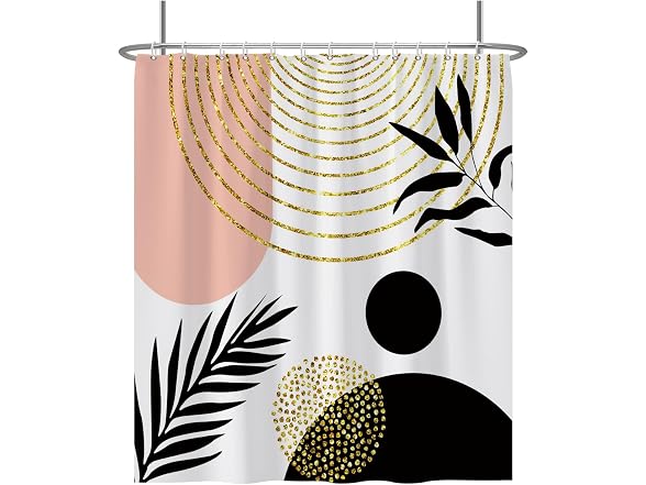 Mid Century Shower Curt Boho Sun Plant