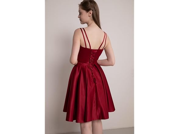 Tianzhihe Women (10) Satin Line Homecoming Dresses