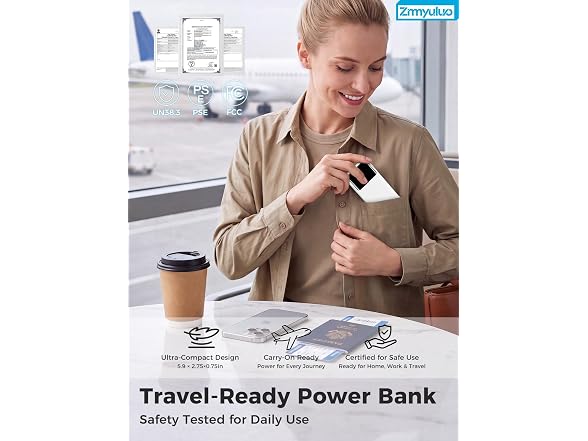 Zmmyuluo 10000mAh Power Bank w/Cables
