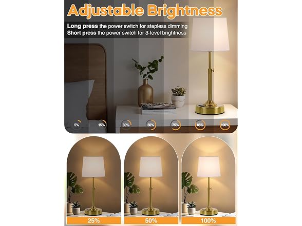 Yochoice Height Adjustable Cordless Table Lamp