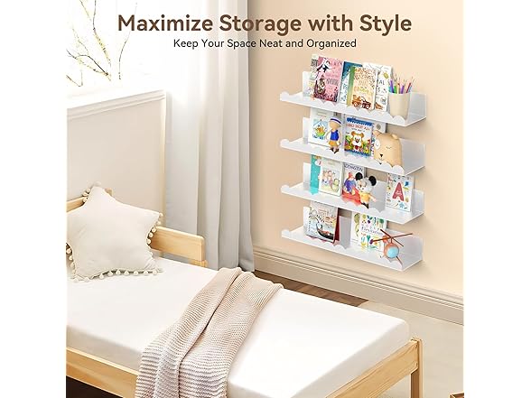Nursery Book Shelves 4 Pack