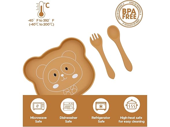 BabyX Baby Silicone Feeder Set, 3-pcs Jungle Wildlife