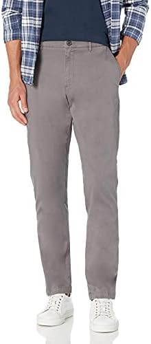 Amazon Essentials Men's Athletic-Fit Washed Comfort Stretch Chino Pant (Previously Goodthreads), Grey, 42W x 30L