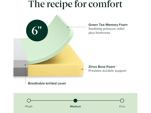 Zinus 6" Ultima Memory Foam Mattress [New Version], Twin
