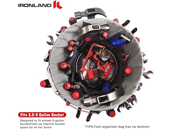 IRONLAND 5 Gallon Bucket Tool Organizer