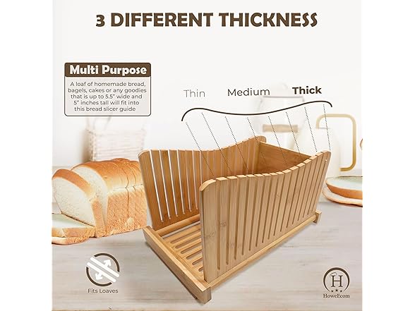 HoweEcom Bamboo Bread Slicer,