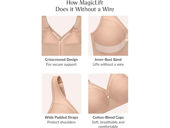 Glamorise Women (44G) Full Figure MagicLift Bra