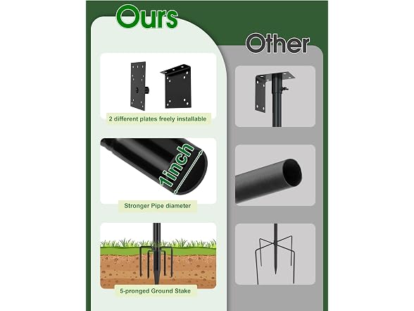 XDW-GIFTS 76in Metal Bird Feeder Pole