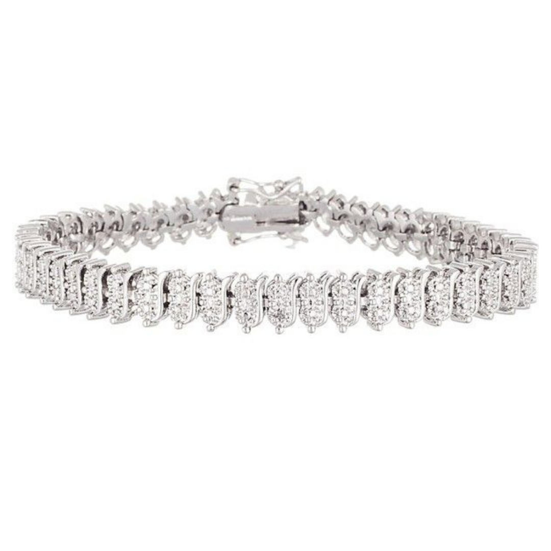 18K Simulated Diamond Tennis Bracelet - Gallery 6