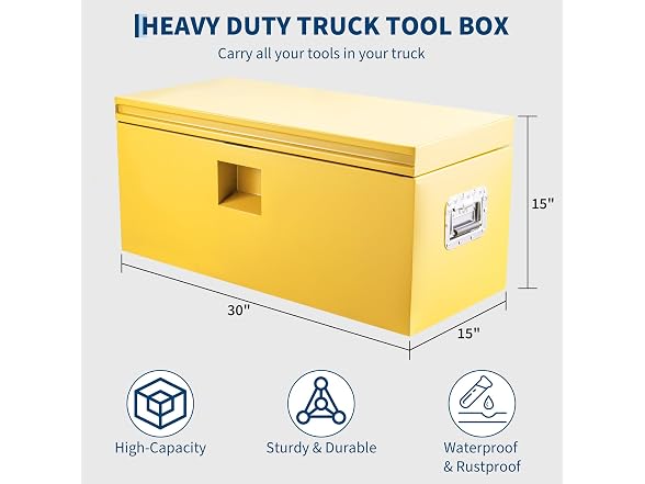 30 Inch Steel Truck Tool Box with Groove Cover