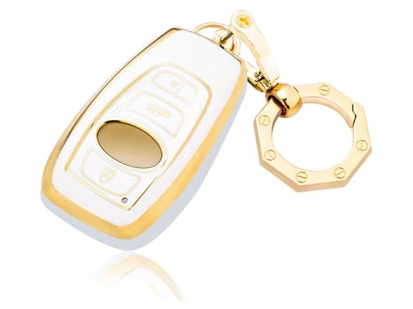 Subaru Key Fob Cover Gold White