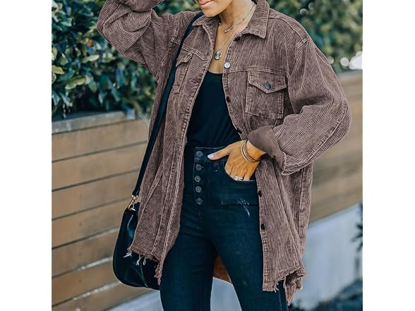Hixiaohe Fall Corduroy Jacket for Women