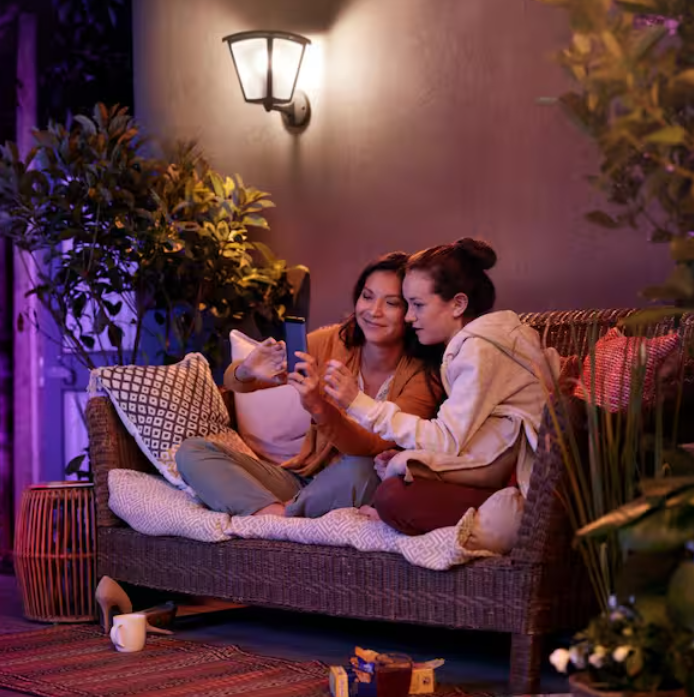 Philips Hue White Inara Black Outdoor LED Wall Lantern - Gallery 10