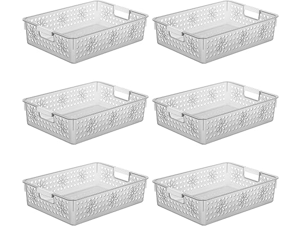 Cetomo Plastic Storage Box Clear Black, 6 Pack 