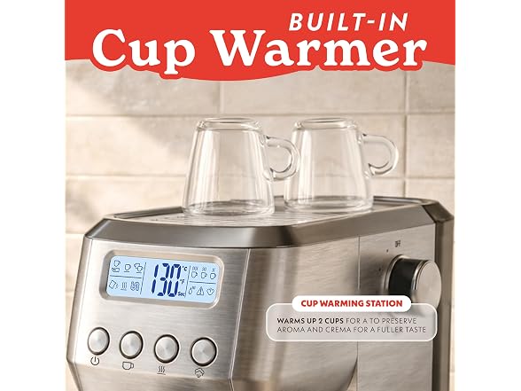 Gourmia Slim Espresso Machine with LCD Screen 