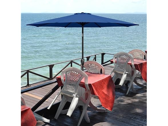 YSSOA 9' Patio Umbrella w 50lbs 20" Capacity Fillable Base