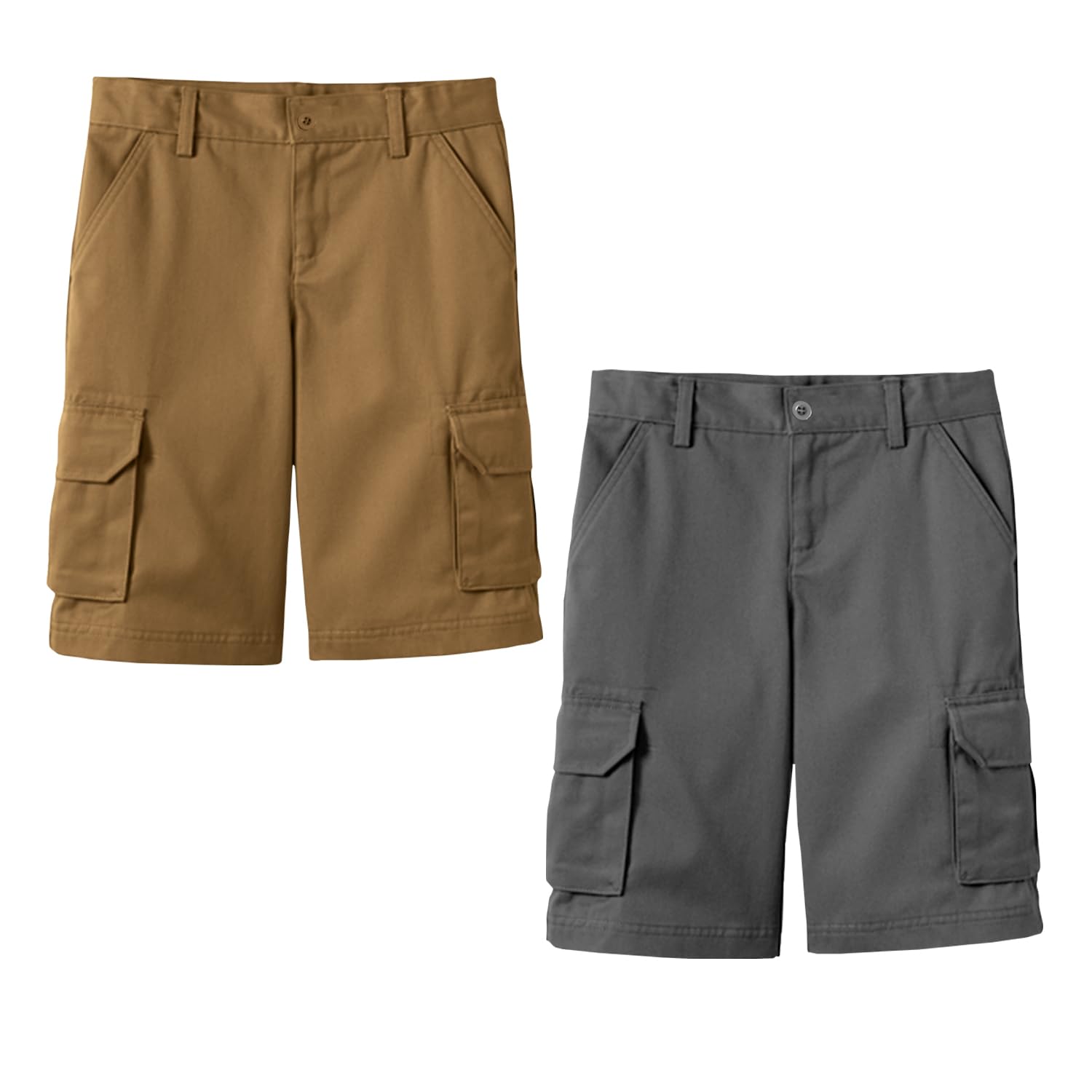 2PK Boys Stretch Cotton Cargo Shorts - Gallery 16