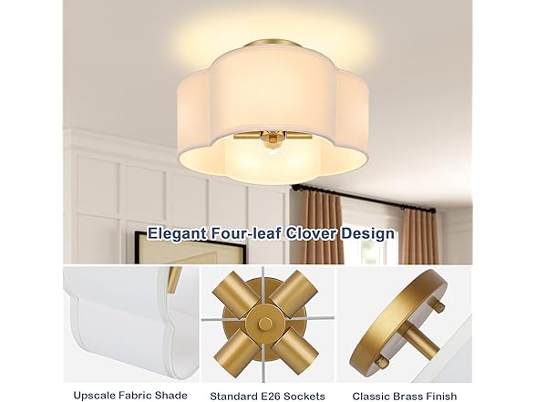 4-Light 14.4'' Semi Flush Mount Ceiling Light Fixture