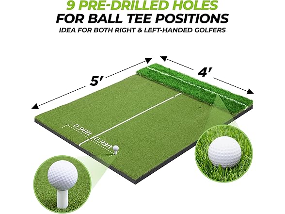 Golfguru Golf Mat with 16mm Dual Turf