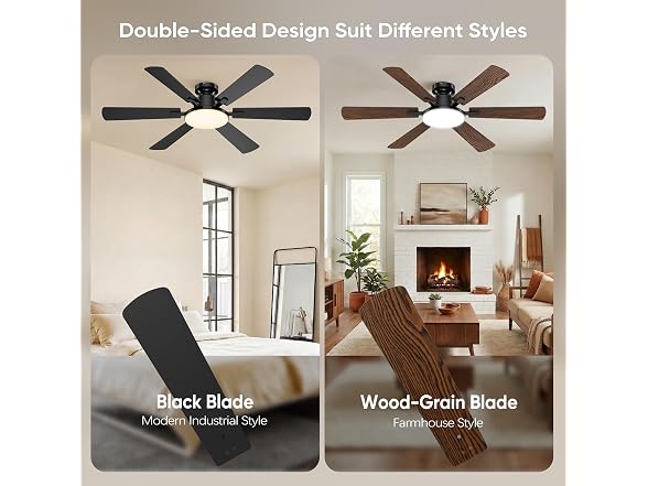 Eterfun 52in Ceiling Fan with Light & Remote