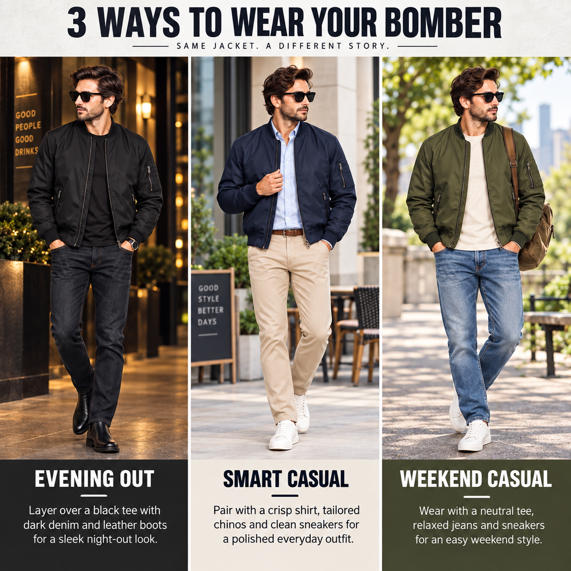 Mens Lightweight Bomber Jacket - Gallery 17
