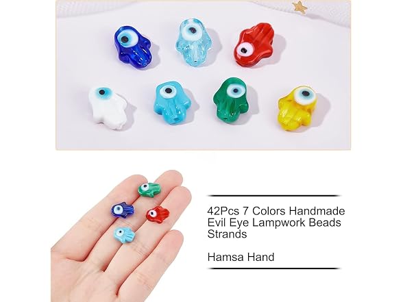 NBEADS About 113 Pcs Flower Shaped Evil Eye Beads