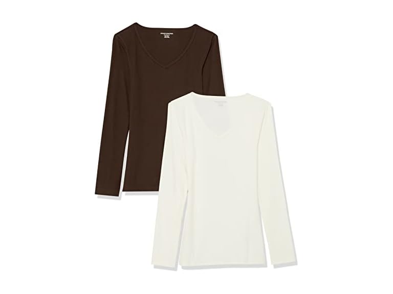 Amazon Women's Knit Rib V-Neck 2 Pack