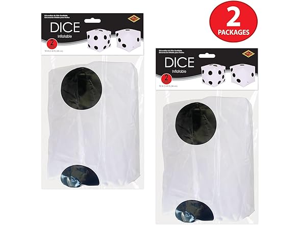 Beistle Inflatable Dice – 4 Pack