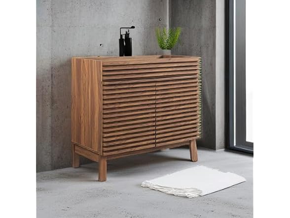 36 in. Render Bathroom Vanity Cabinet, Walnut