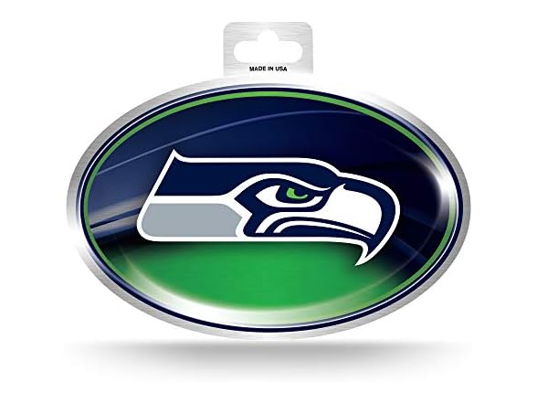 Seattle Seahawks Metallic Oval Sticker