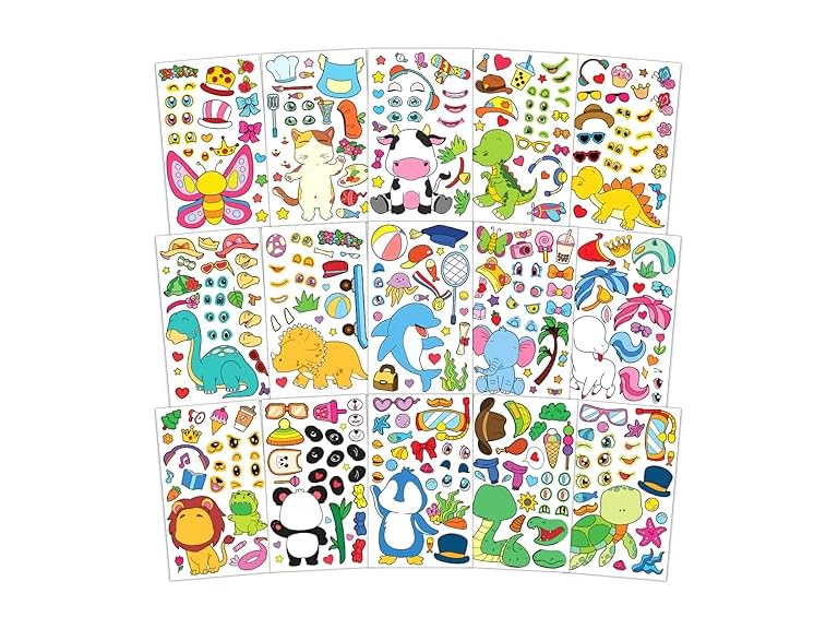 15 Sheets Make Your Own Animal Stickers