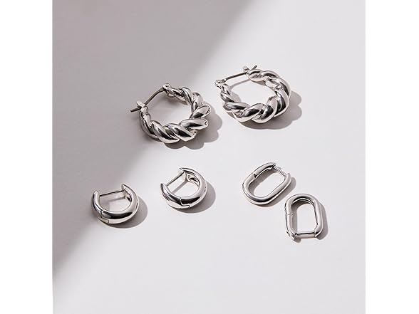 Ana Luisa Twisted Huggie Silver Earrings