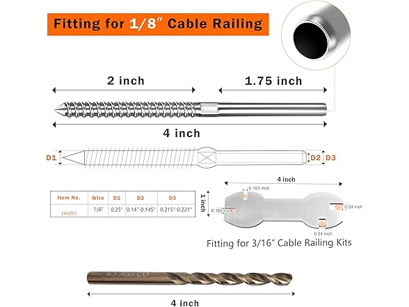 XDRCTEY Swage Lag Screws Left & Right