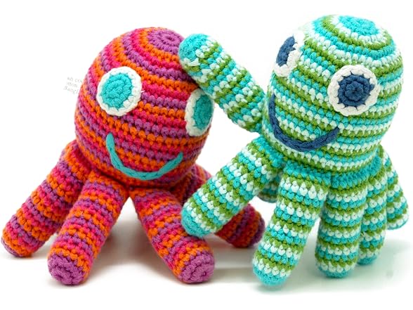 Gigamic PEBBLE Green Octopus Rattle, 1