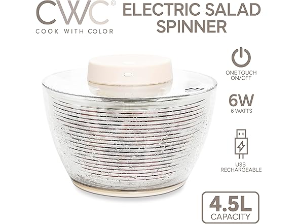 COOK WITH COLOR Electric Salad Spinner