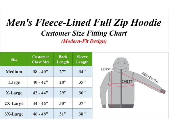Mens Classic Fleece-Lined Zip Hoodie (M-3XL)